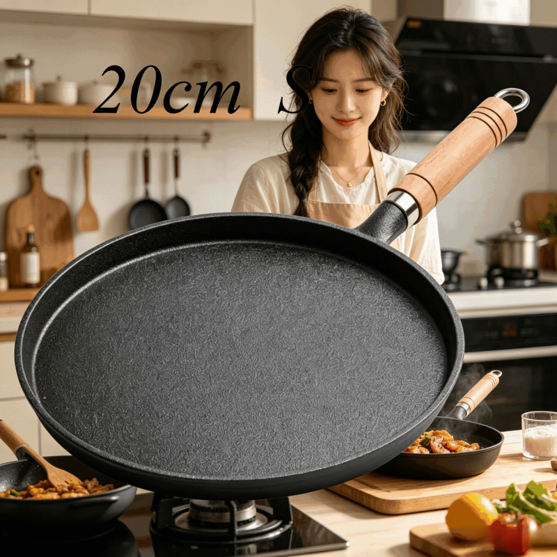 Cast Iron Corn - 20cm Cast Iron Skillet Wooden Handle