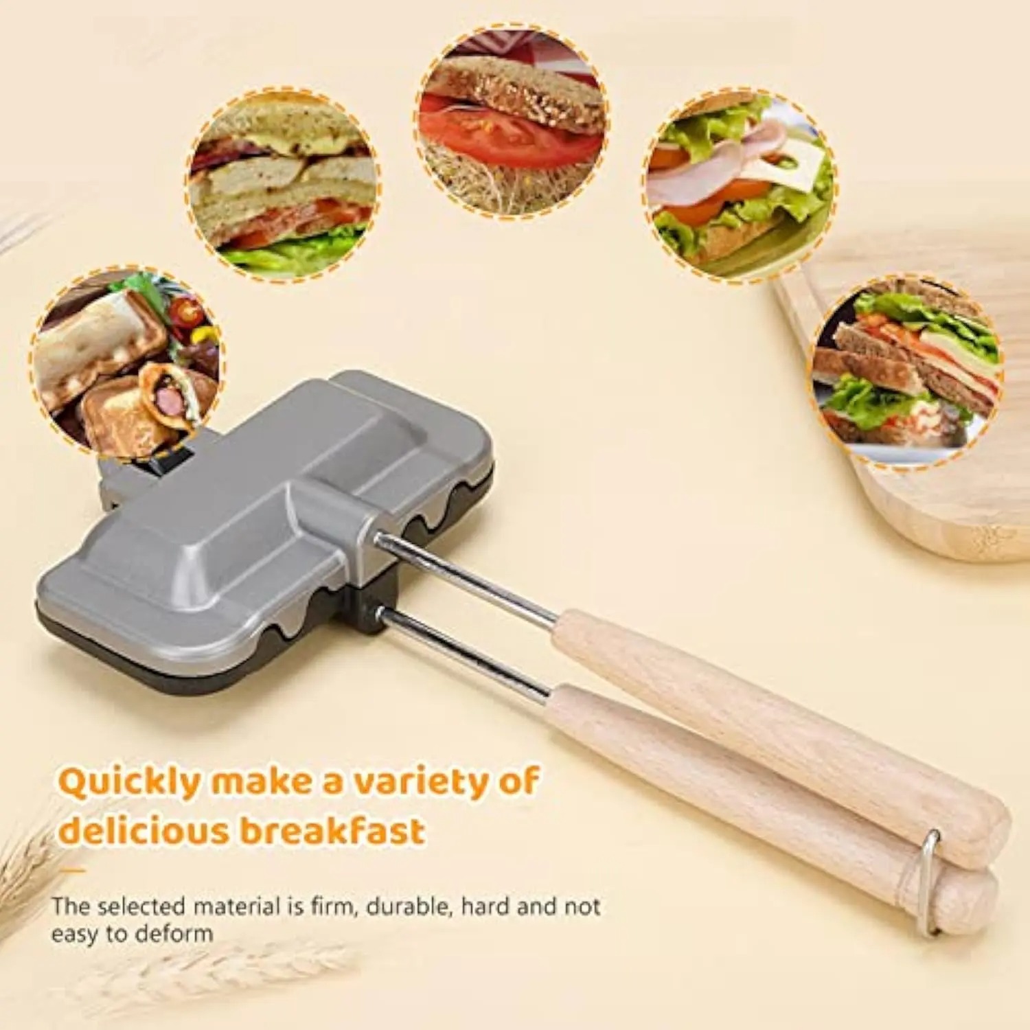 Breakfast Sandwich Maker, 4W1H - огляд і ціна Hot Dog Press