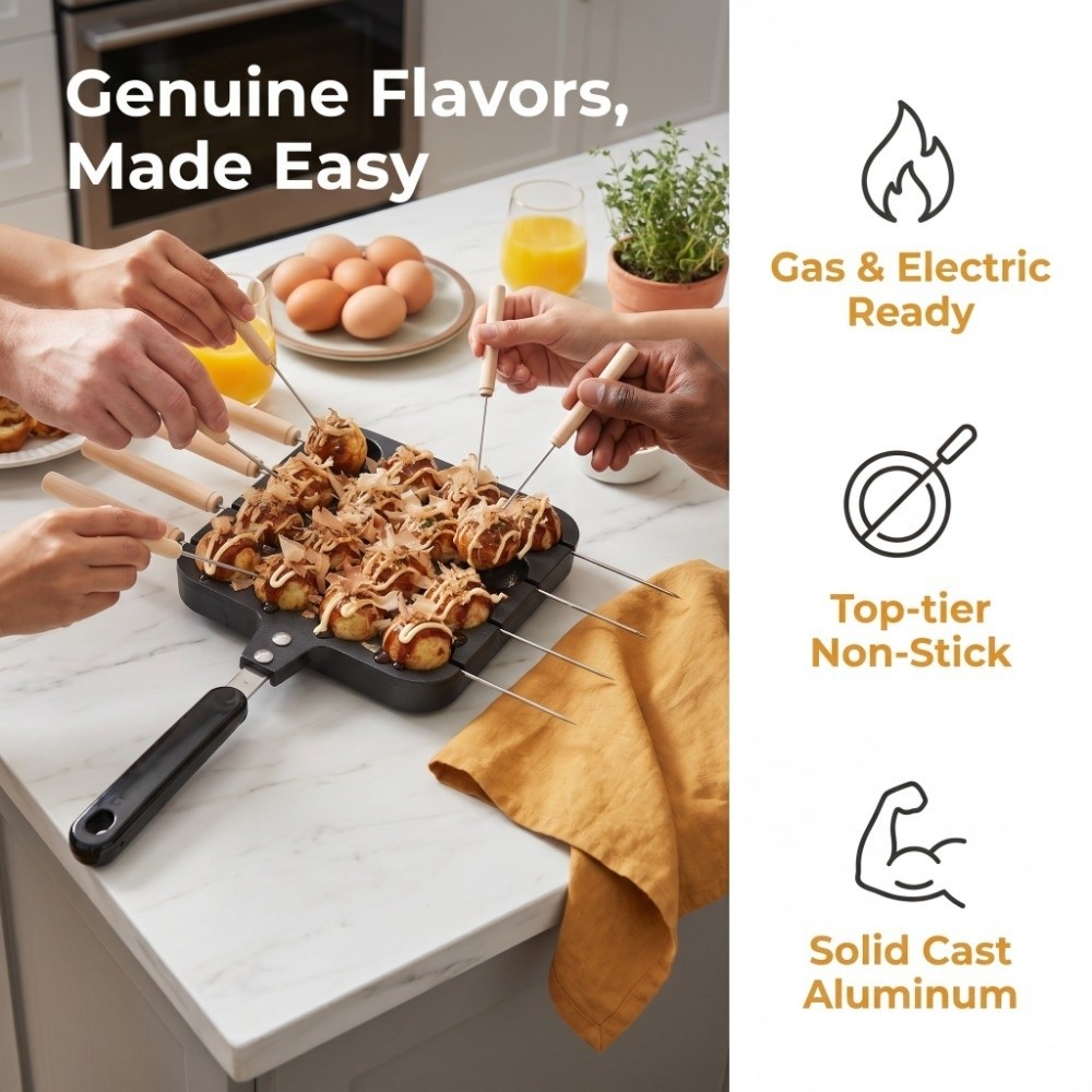 Cast Aluminum Takoyaki Grill P - огляд і ціна Takoyaki Grill Plate